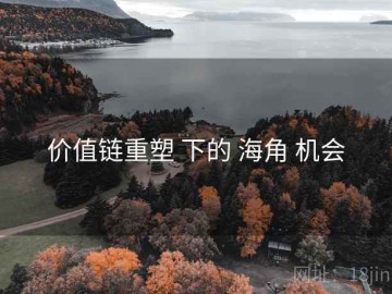 价值链重塑 下的 海角 机会