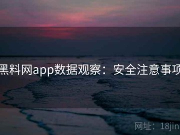 黑料网app数据观察：安全注意事项