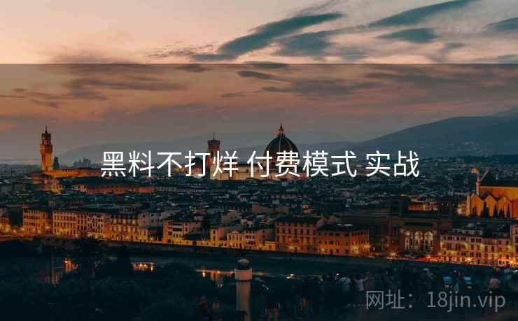 黑料不打烊 付费模式 实战